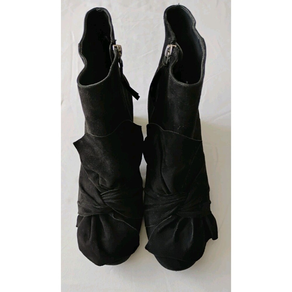 Rebecca Minkoff Black Suede Booties Size 9 1/2 Women's Leather Boots GC Gorgeous
